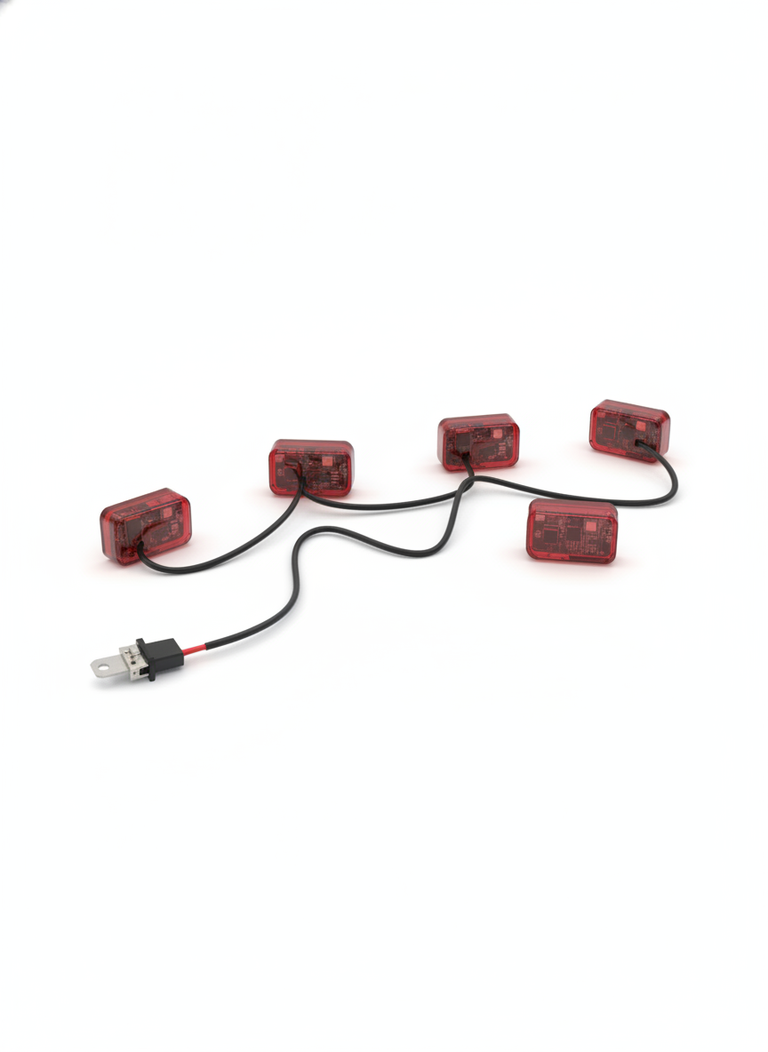 Red Underdash Footwell Pod Kit - Car LED Headlights and Interior Lights