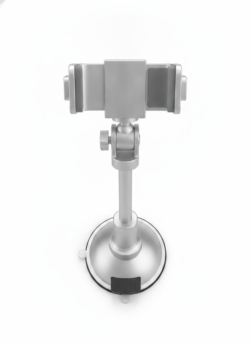 Silver Suction Cup Windshield Arm - Car Phone Mounts and Holders