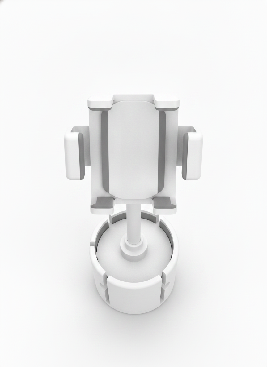 White Cup Holder Expansion Cradle - Car Phone Mounts and Holders