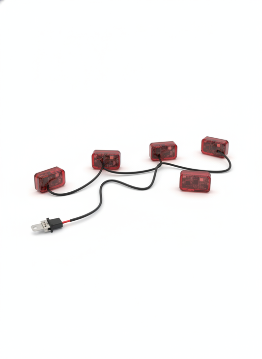 Red Underdash Footwell Pod Kit - Car LED Headlights and Interior Lights
