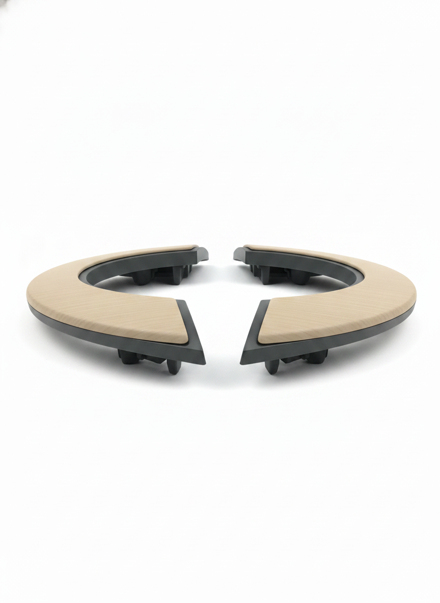 Beige Wood Grain Segmented Trim - Steering Wheel Covers