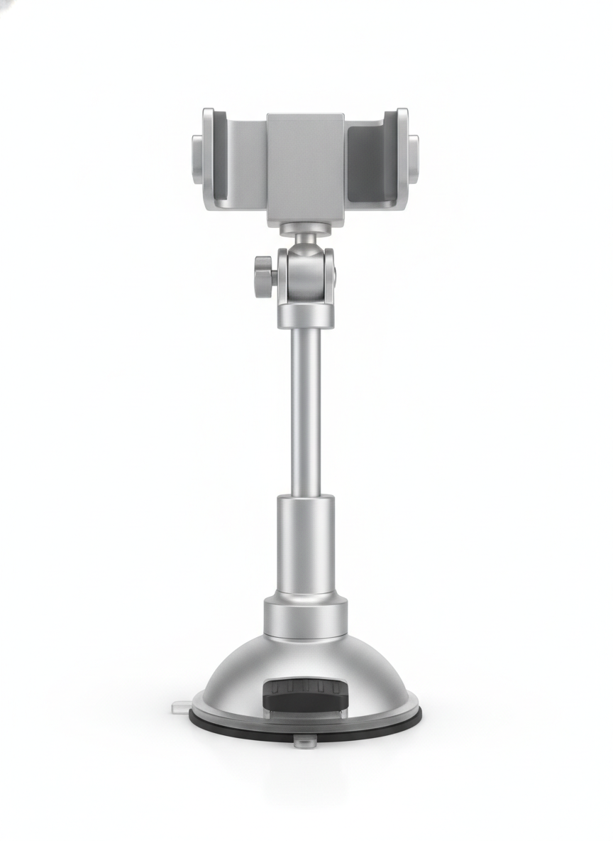 Silver Suction Cup Windshield Arm - Car Phone Mounts and Holders