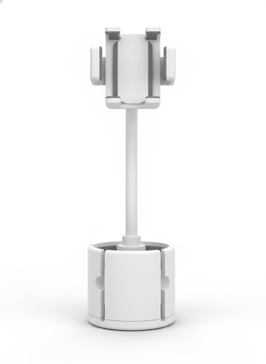 White Cup Holder Expansion Cradle - Car Phone Mounts and Holders