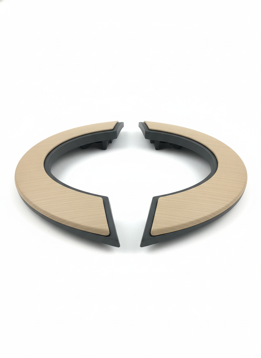 Beige Wood Grain Segmented Trim - Steering Wheel Covers