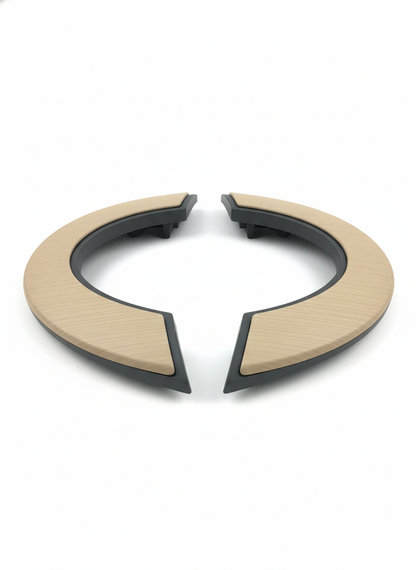 Beige Wood Grain Segmented Trim - Steering Wheel Covers