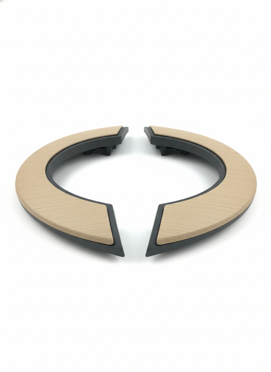 Beige Wood Grain Segmented Trim - Steering Wheel Covers