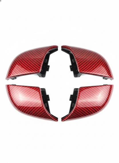 Red Carbon Fiber Grain Panel Accent - Steering Wheel Covers