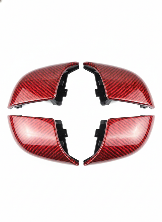 Red Carbon Fiber Grain Panel Accent - Steering Wheel Covers
